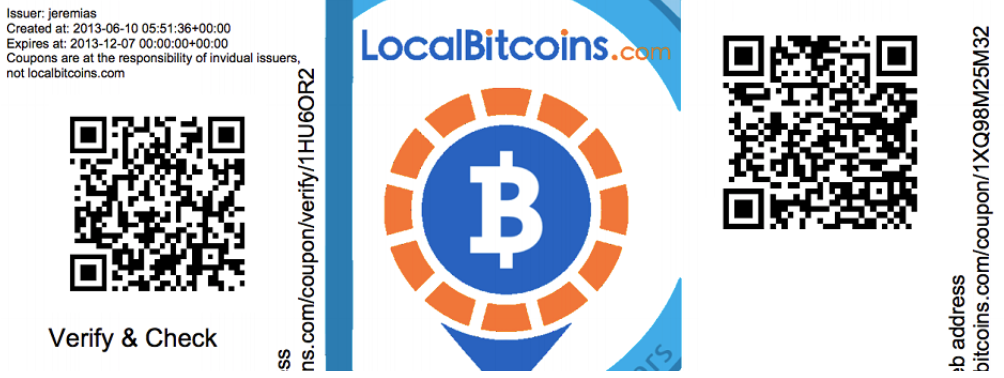 Saying Goodbye to the Exchanges: Localbitcoins.com and the Launch of Redeemable Coupons